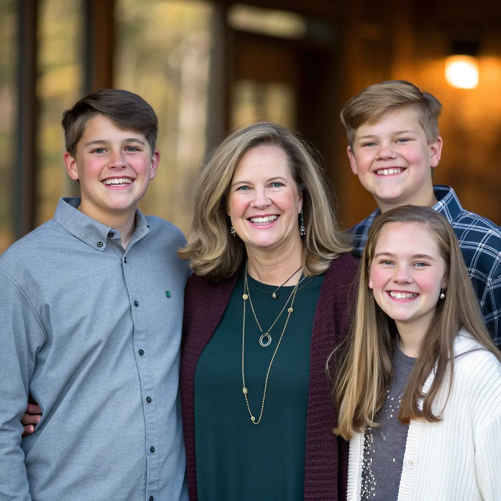 Susan Smith posing with her family